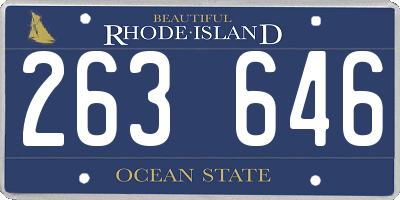 RI license plate 263646