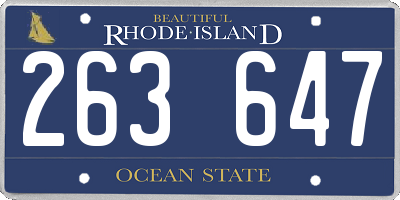 RI license plate 263647