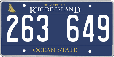 RI license plate 263649