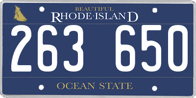 RI license plate 263650