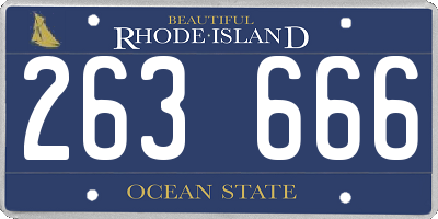 RI license plate 263666