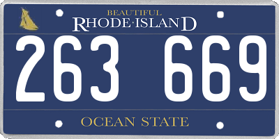 RI license plate 263669