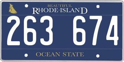 RI license plate 263674