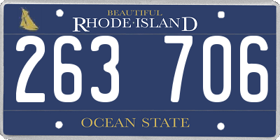 RI license plate 263706