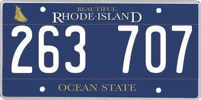 RI license plate 263707