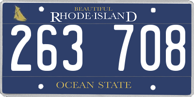 RI license plate 263708