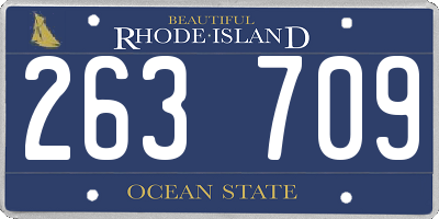 RI license plate 263709