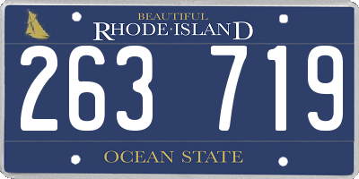 RI license plate 263719