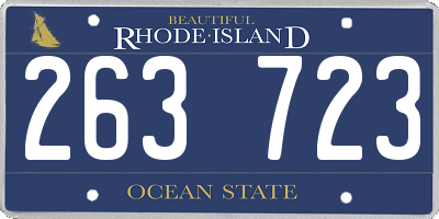 RI license plate 263723