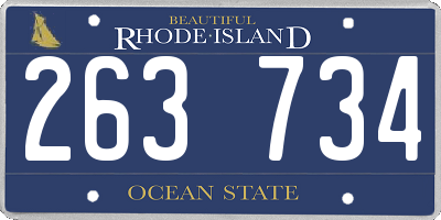 RI license plate 263734