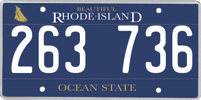 RI license plate 263736