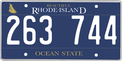 RI license plate 263744