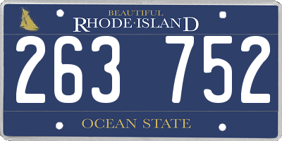 RI license plate 263752