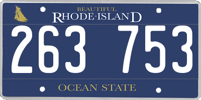 RI license plate 263753