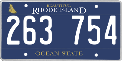 RI license plate 263754