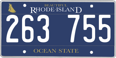 RI license plate 263755