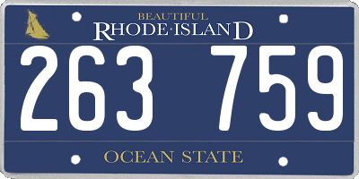 RI license plate 263759