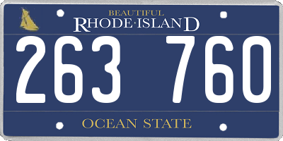 RI license plate 263760