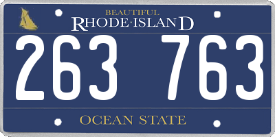 RI license plate 263763