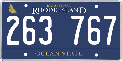 RI license plate 263767