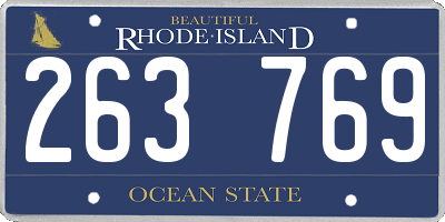 RI license plate 263769
