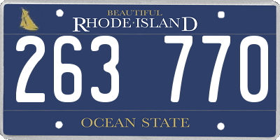 RI license plate 263770