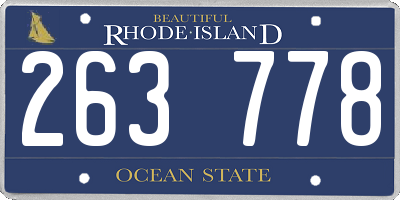 RI license plate 263778