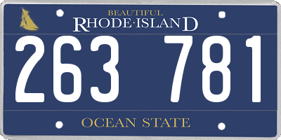 RI license plate 263781