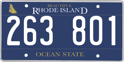 RI license plate 263801