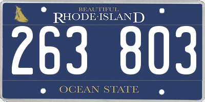 RI license plate 263803