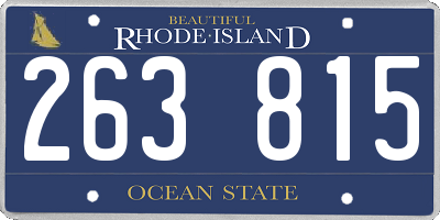 RI license plate 263815