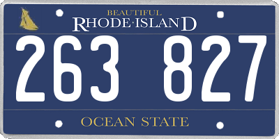 RI license plate 263827