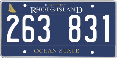 RI license plate 263831