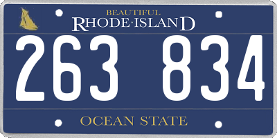RI license plate 263834