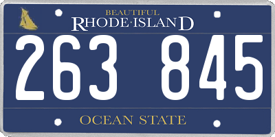 RI license plate 263845