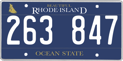 RI license plate 263847