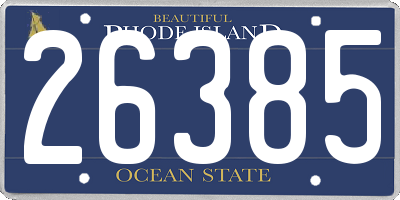 RI license plate 26385