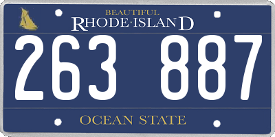 RI license plate 263887