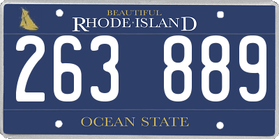 RI license plate 263889