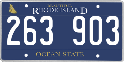 RI license plate 263903