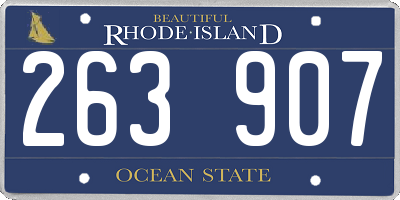 RI license plate 263907