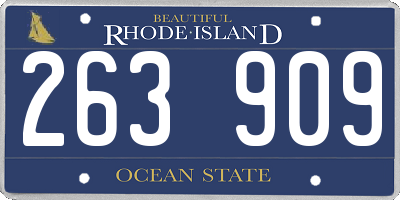 RI license plate 263909