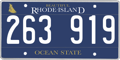 RI license plate 263919