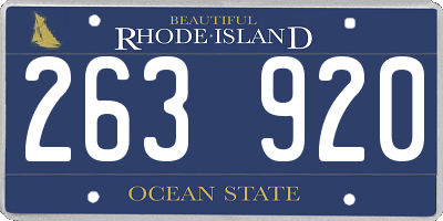 RI license plate 263920