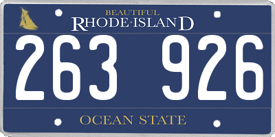 RI license plate 263926