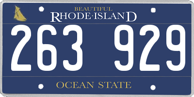 RI license plate 263929