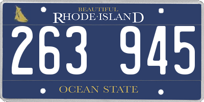 RI license plate 263945