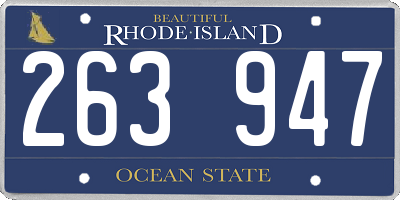 RI license plate 263947