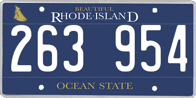 RI license plate 263954