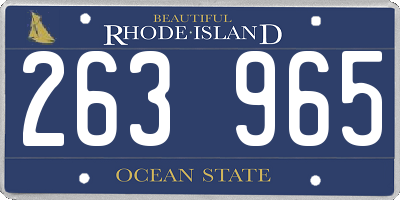RI license plate 263965